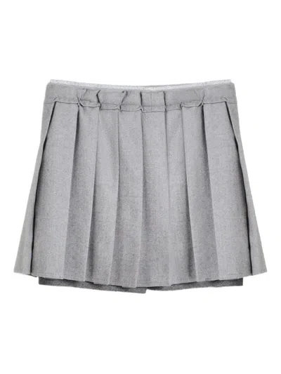 Brunello Cucinelli Pleated Skirt In Gray