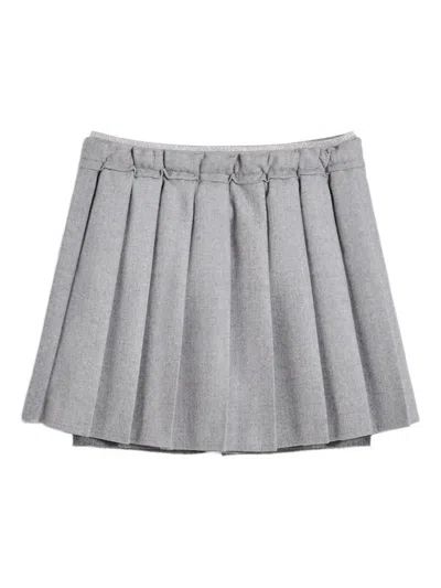 Brunello Cucinelli Pleated Skirt In Gray