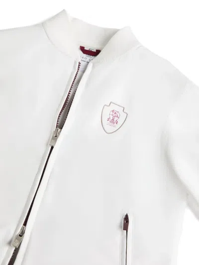 Brunello Cucinelli Cotton-blend Bomber Jacket In White