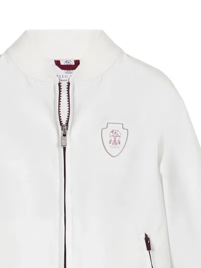 Brunello Cucinelli Cotton-blend Bomber Jacket In White