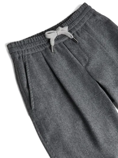 Brunello Cucinelli Drawstring-waist Trousers In Gray