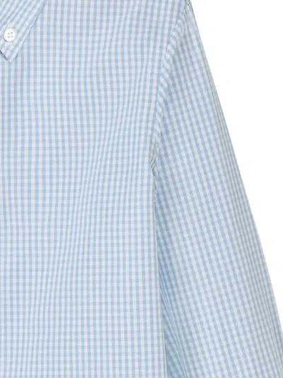 Brunello Cucinelli Checked Shirt In Blue