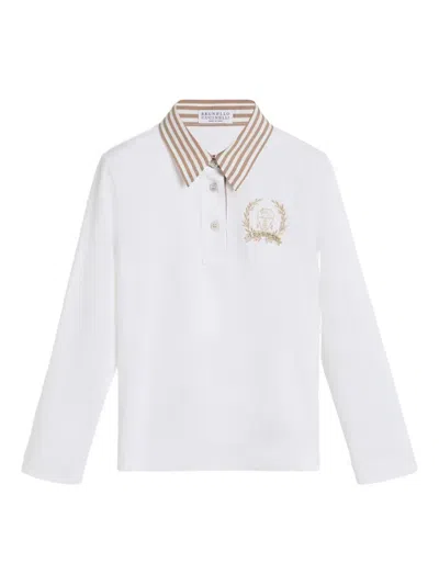 Brunello Cucinelli Jersey Polo Shirt In White