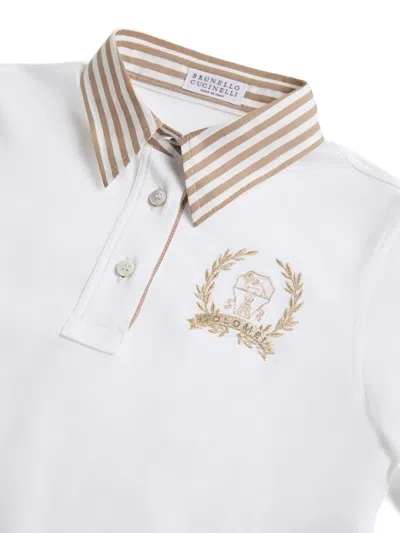 Brunello Cucinelli Jersey Polo Shirt In White