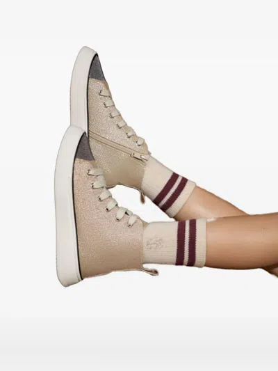 Brunello Cucinelli Logo-embroidered Knit Socks In Neutral