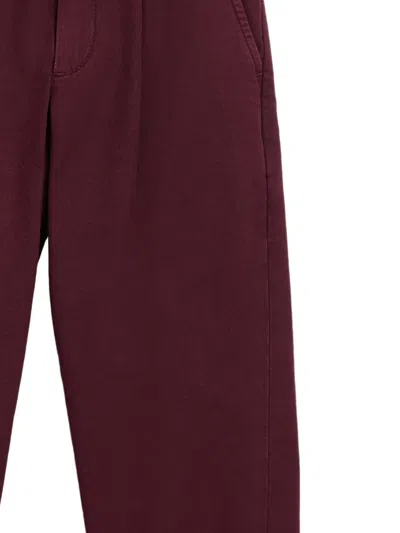 Brunello Cucinelli Gabardine Trousers In Burgundy