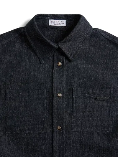 Brunello Cucinelli Denim Shirt In Blue
