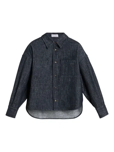 Brunello Cucinelli Denim Shirt In Blue