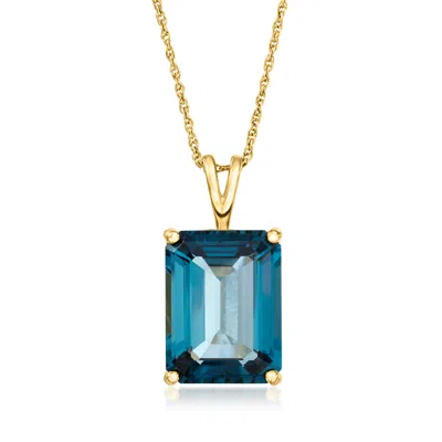 Ross-simons London Blue Topaz Pendant Necklace In 18kt Gold Over Sterling
