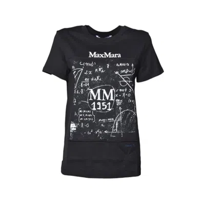 Max Mara Colibri T-shirt In Black Printed Cotton In Black