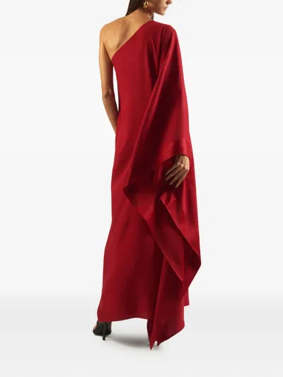 Taller Marmo One-shoulder Draped Dress In Red