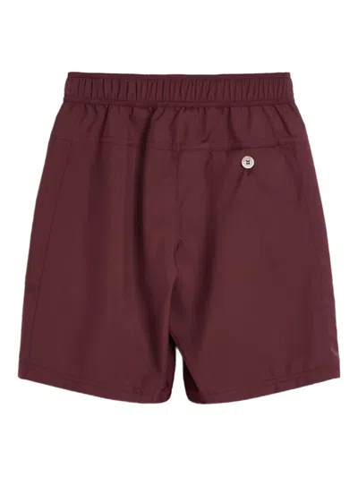 Brunello Cucinelli Logo-embroidered Track Shorts In Burgundy