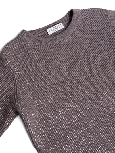 Brunello Cucinelli Lurex-detail Jumper In Brown