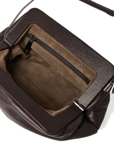 Brunello Cucinelli Leather Chain-strap Clutch Bag
