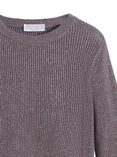 Brunello Cucinelli Lurex-detail Jumper In Brown