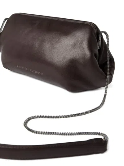 Brunello Cucinelli Leather Chain-strap Clutch Bag