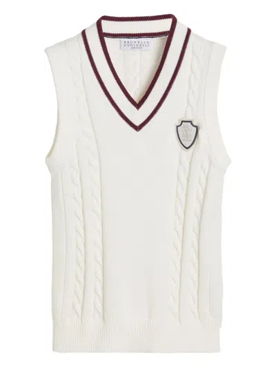 Brunello Cucinelli Knitted Vest In White