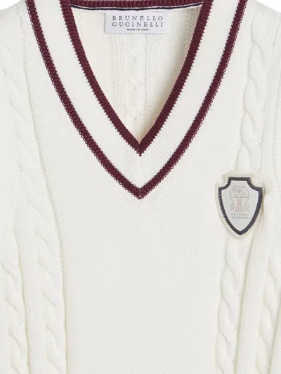 Brunello Cucinelli Knitted Vest In White