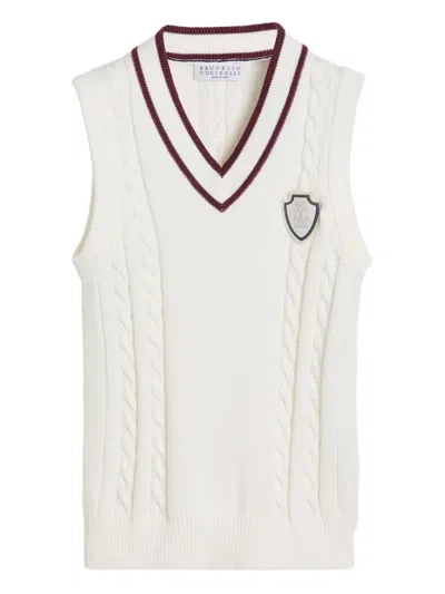 Brunello Cucinelli Knitted Vest In White