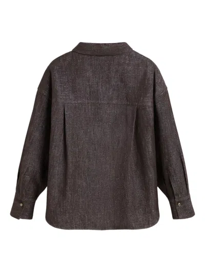 Brunello Cucinelli Denim Shirt In Brown