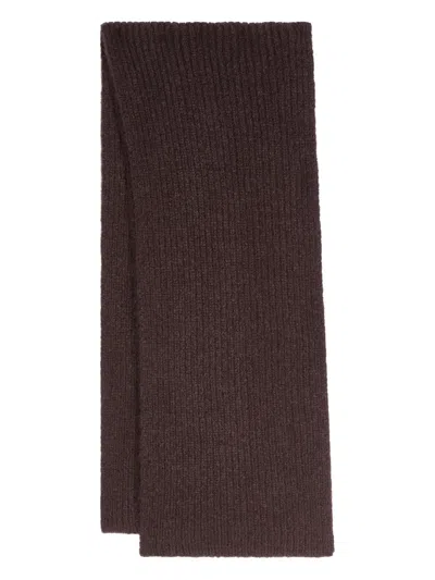 Dries Van Noten Ribbed Wool Scarf In Brown