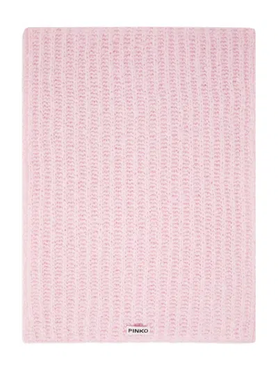 Pinko Ribbed-knit Scarf In Pink