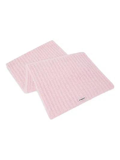 Pinko Ribbed-knit Scarf In Pink