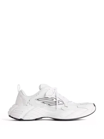 Balenciaga White Cowskin And Polyester Monday Shoe Sneakers