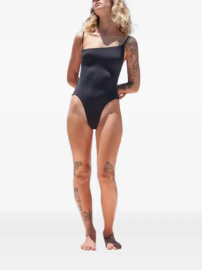 Haight Asymmetric-strap Swimsuit In Black