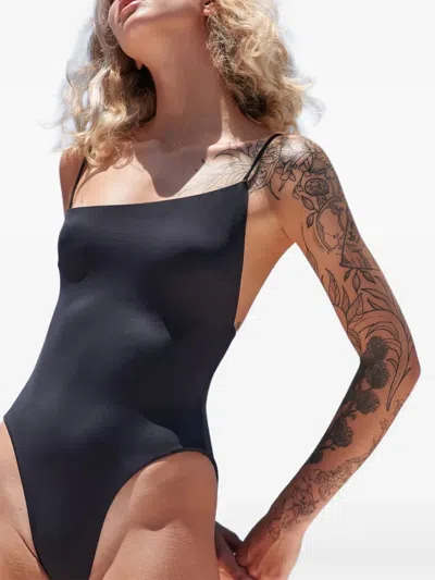 Haight Asymmetric-strap Swimsuit In Black