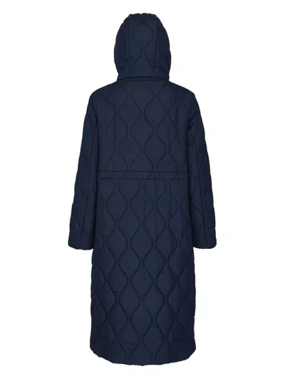 Geox Padded Hooded Coat In Blue