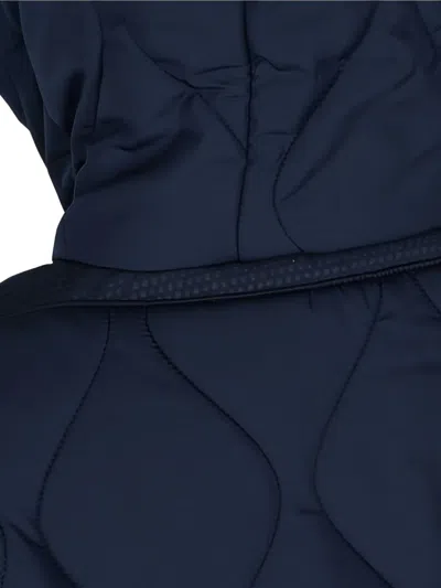 Geox Padded Hooded Coat In Blue