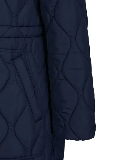 Geox Padded Hooded Coat In Blue
