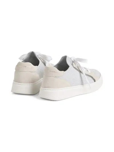 Brunello Cucinelli Suede-panelled Sneakers In Gray