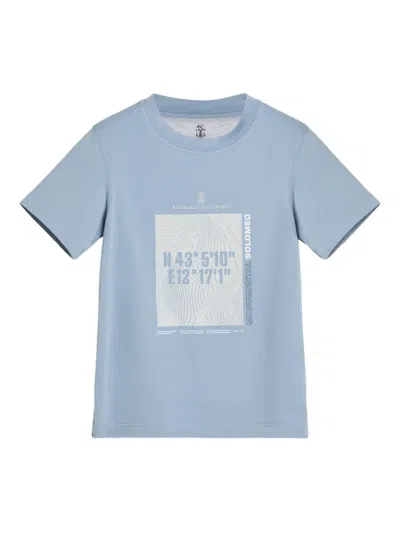 Brunello Cucinelli Jersey T-shirt In Blue