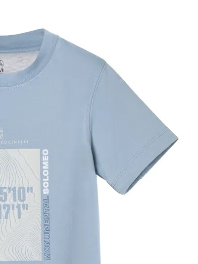 Brunello Cucinelli Jersey T-shirt In Blue