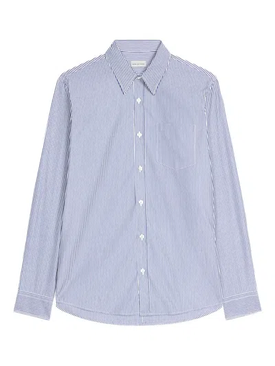 Dries Van Noten Striped Cotton Shirt In Blue