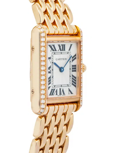 Pre-owned Cartier 18k Rose Gold Tank Louis 22mm