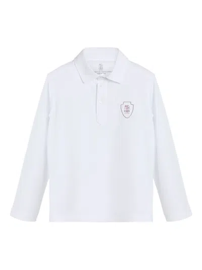 Brunello Cucinelli Logo-patch Polo Shirt In White