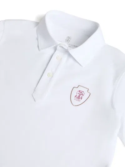 Brunello Cucinelli Logo-patch Polo Shirt In White