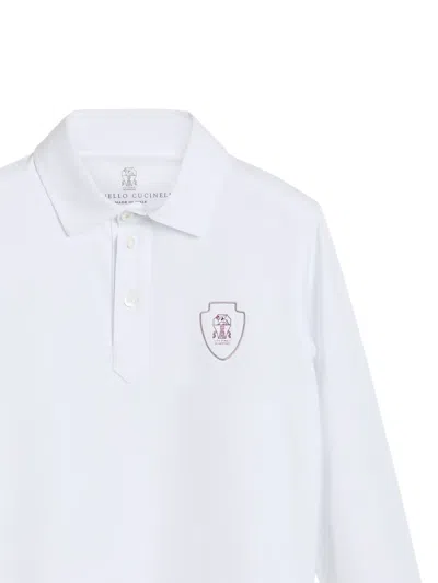 Brunello Cucinelli Logo-patch Polo Shirt In White