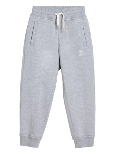 Brunello Cucinelli Drawstring-waist Trousers In Gray