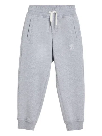 Brunello Cucinelli Drawstring-waist Trousers In Gray