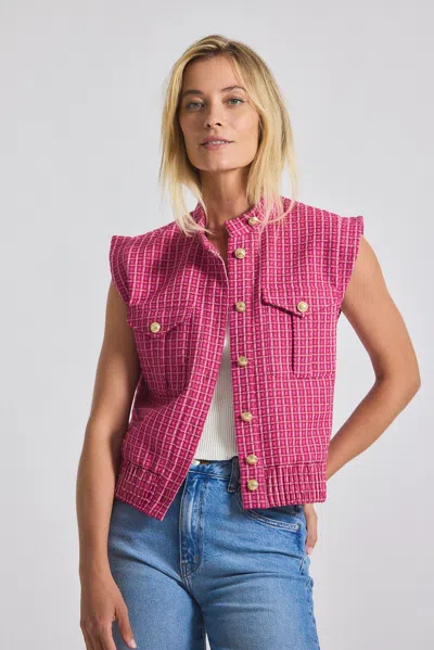 Derek Lam Namira Cotton Tweed Sleeveless Jacket