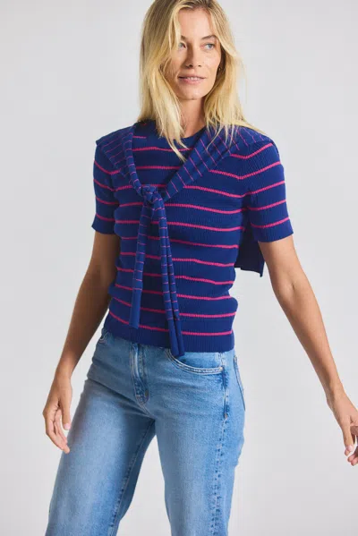 Derek Lam Twain Cotton Cashmere Short Sleeve Pre-styled Sweater