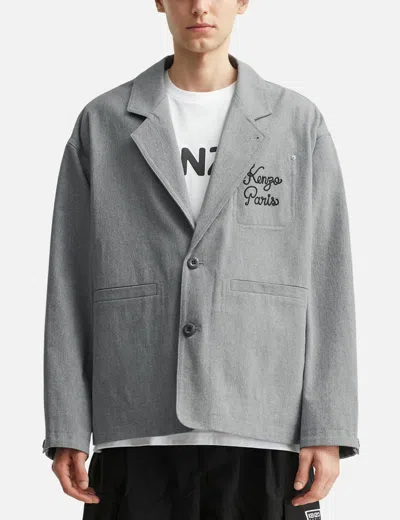Kenzo ' Paris Chainstitch' Embroidered Workwear Jacket In Gray