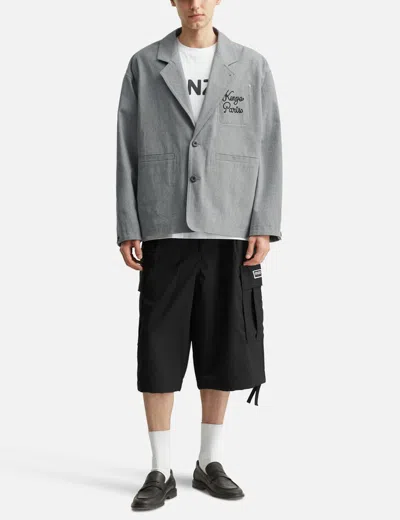 Kenzo ' Paris Chainstitch' Embroidered Workwear Jacket In Gray