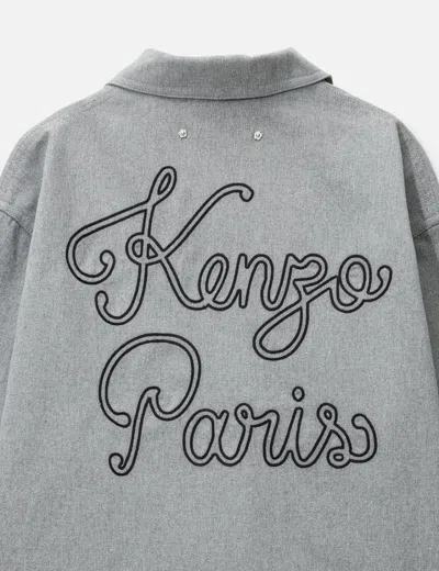 Kenzo ' Paris Chainstitch' Embroidered Workwear Jacket In Gray