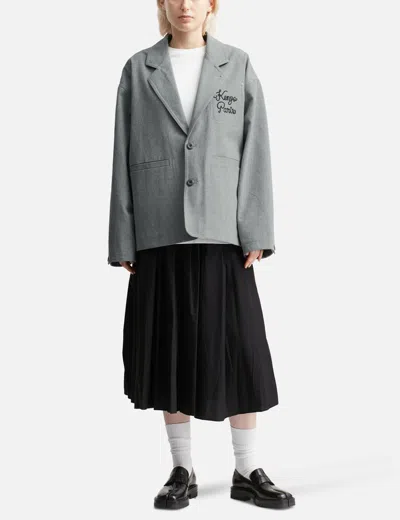 Kenzo ' Paris Chainstitch' Embroidered Workwear Jacket In Gray