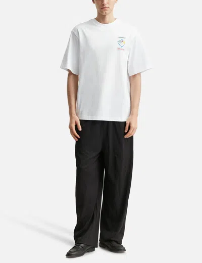 Casablanca Montaigne Sportif Crewneck Graphic Print T-shirt In White